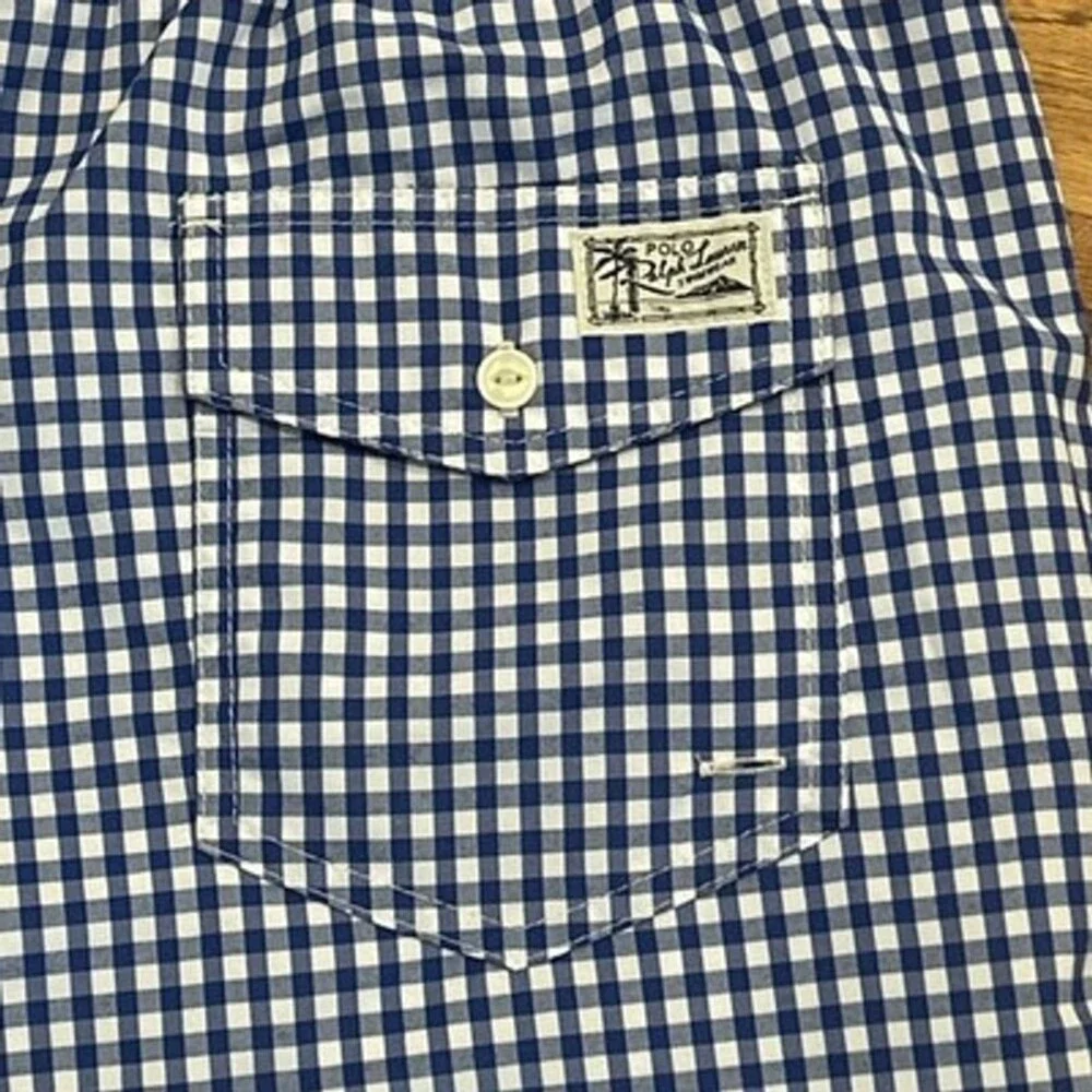 NWT Polo Ralph Lauren Traveler Swim Shorts Men 1XB Blue White Gingham 6